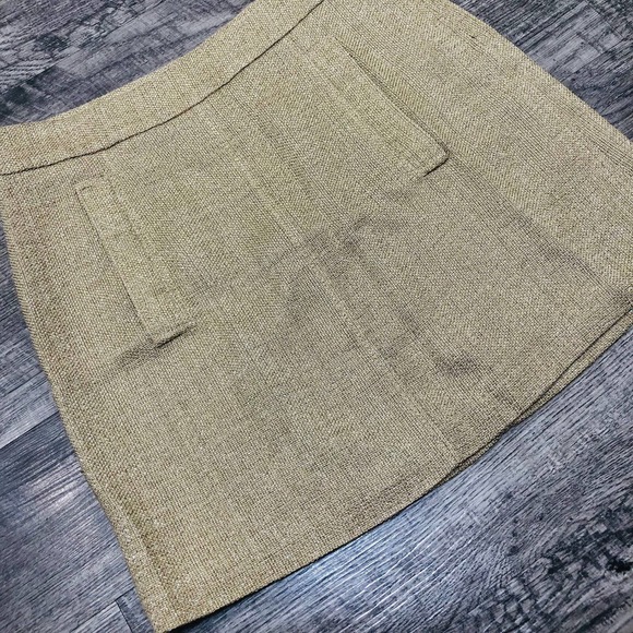 Etro Womens Gold Metallic Mini Skirt Sz 46 US Size 10 Side Zip Made in ITALY E33